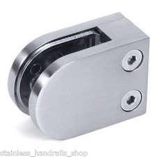 Zintec Brushed Steel Effect Glass Clamp Bracket for Stair Handrail Balustrade