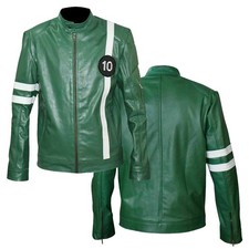 New Men's Cosplay Alien Swarm Stylish Jacket New Ben 10 Green Leather Fan Jacket