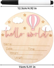 Wooden Baby Announcement Sign