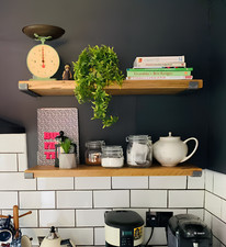 Rustic Solid Wood Shelf Urban Reclamation Handmade Chunky 5cm Brackets