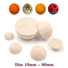Half Wooden Beads DIY Unfinished Half Dome Wooden Balls Dia 10 12 15 18 20 -80mm