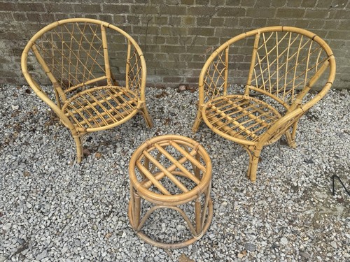 Pair vintage bamboo - of,