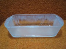 Vintage Glasbake Hostess Trolley Stainless Rectangular Dish Cloudy
