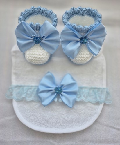 Romany baby booties and - romany, bib