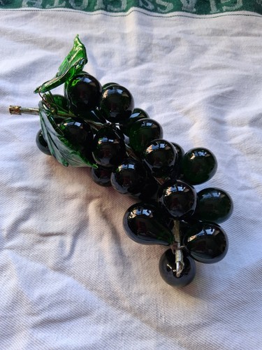 Glass grapes ornament - glass, ornament,