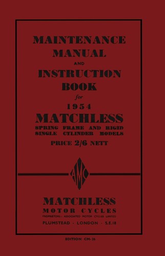 Matchless maintenance manual - maintenance,