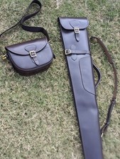 Premium Quality Cow hide Leather Shotgun Slip With Matching Cartridge Bag