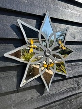 Bumblebee Mirrored Flower Shaped Wall Art Hanging Garden Decor Floral Mirror