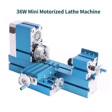 36W Mini Motorized Lathe Machine Metal Woodworking Hobby Teaching DIY Tools New