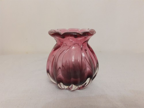 Vintage cranberry vase - cranberry,