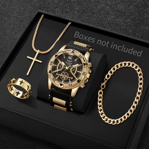 4pcs mens quartz watch - 4pcs, arabic
