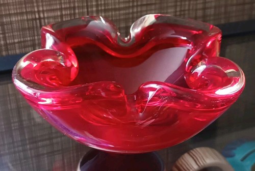 Vintage mcm murano red art - vintage,