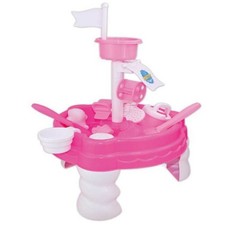 Children's Pink Sand & Water Table & Tools Outdoor Girls Garden Sandpit Toy Set