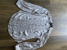 Zara Grey Satin Blouse M