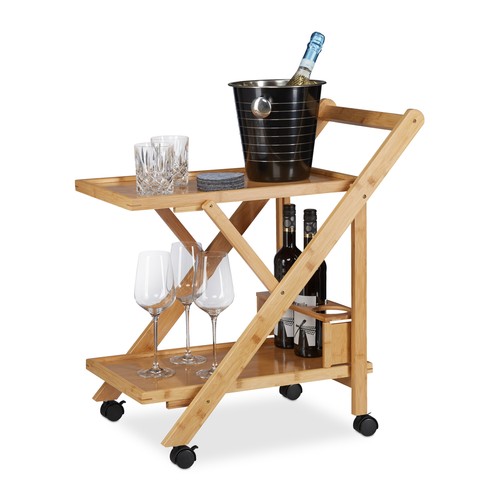 Bamboo serving trolley compact - bamboo,