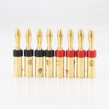 8pcs gold-plated copper locking banana plug HiFi audio speaker cable connector