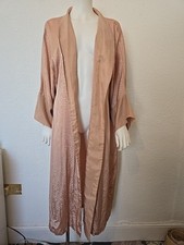 Vintage Polyester silky sateen Kimono Robe dressing Gown Unisize