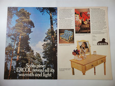 Ercol Furniture Scots Pine Table Settee Original Print Ad 1973 ILN ~8.5x12.5"x2