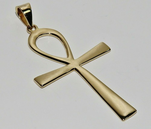 9ct gold silver ankh - 9ct,