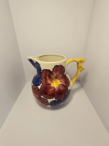 Siltone pottery floral jug - pottery,