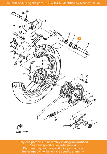Yamaha bearing 93306 30437 - bearing,, 93306-30437