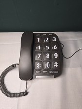 Phone Tech Easy To Read Big Button Black Corded Hands Free Home Phone Telephone 