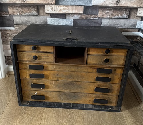Vintage engineers wooden chest - wooden,