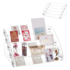 UNICRAFTALE 5-Tier Acrylic Greeting Card Display Stand Portable Christmas Gre...