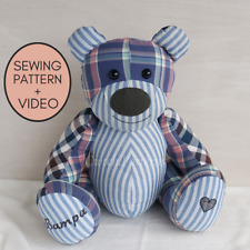 Memory Bear SEWING PATTERN, teddy bear sewing pattern, soft toy pattern, uk