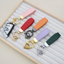 Personalized Custom Leather Car Keychain Keyring with 360° Swivel D-Ring Gift UK
