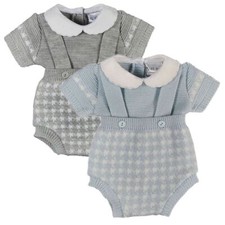 Baby Boy Dungaree Romper Bib