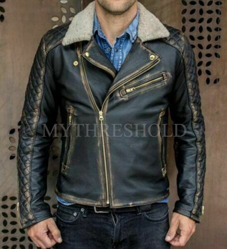 Black cafe racer biker - racer, fur