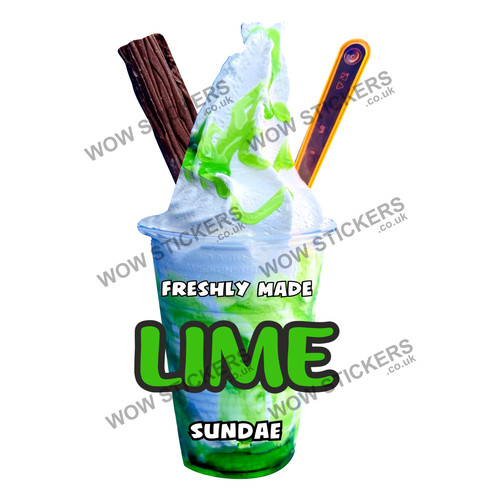 Ice cream van sticker lime - cream,