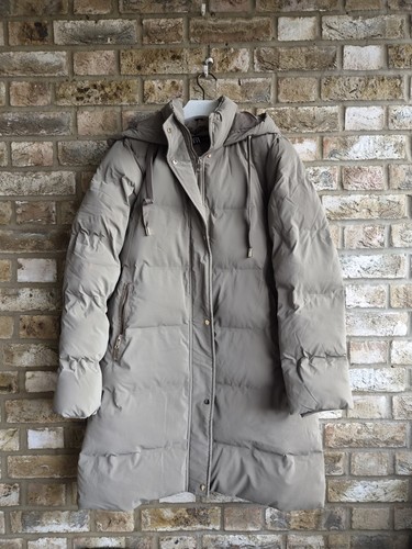 Womens biege zara long puffer - zara,