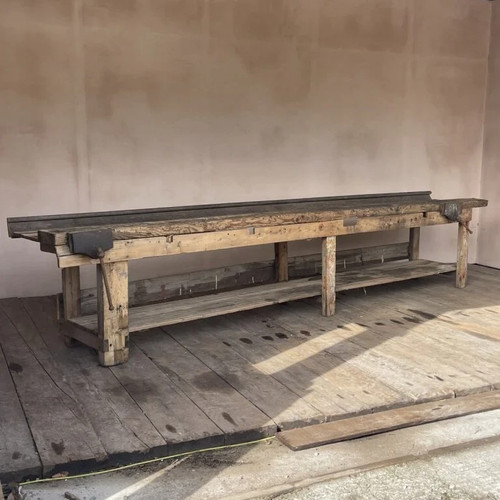 Vintage wooden workbench - vintage,
