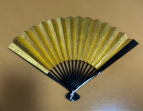 Reversible gold silver fan - silver,