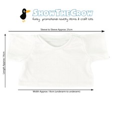 1x Large White Blank Teddy Bear Soft Toy T-Shirt for Sublimation & Transfer P...