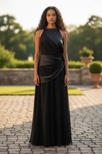 Jovani New York Black Satin