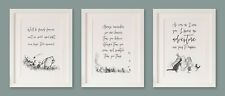 SET OF 3 Winnie the Pooh quote prints, A4, Black & White Monochrome, Unframed