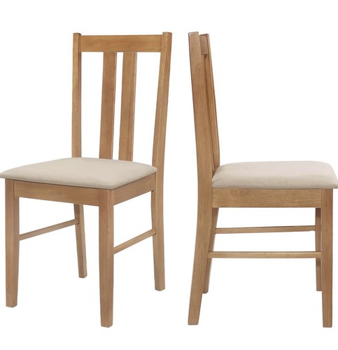 Dining chairs light oak - x2,