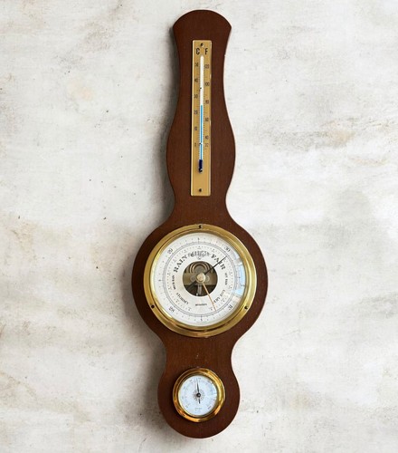 Vintage wooden banjo barometer - vintage,