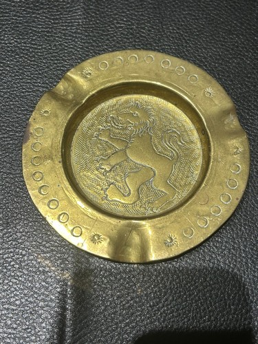 Vintage brass lion ashtray ref - vintage,