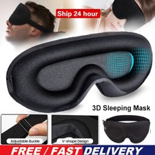 3D Soft Padded Sleep Mask Eye Blackout Luxurious Eye Cover Travel Blindfold UK