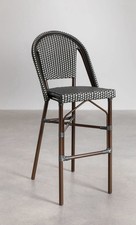 BNIB SKLUM Bistro bar stools aluminium & synthetic rattan (Grey Graphite) x2