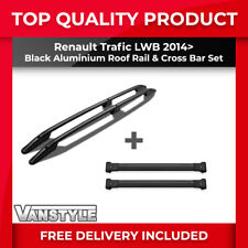 FITS RENAULT TRAFIC 14> LWB BLACK ROOF BARS & CROSS BAR SET ROOF RACK RAIL