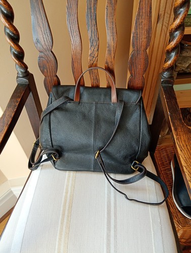 Black leather fossil back - leather,
