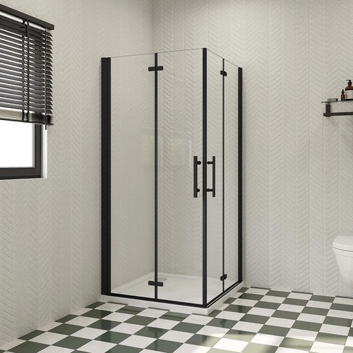 Black shower enclosure - black, pivot