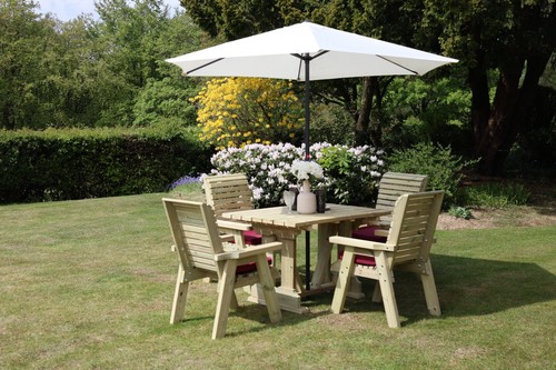 Wooden garden table and chairs