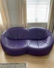 Sofa settee leather Pumpkin 2