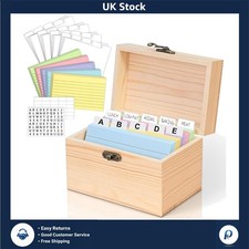 Sturdy 3x5 Wooden Recipe Box